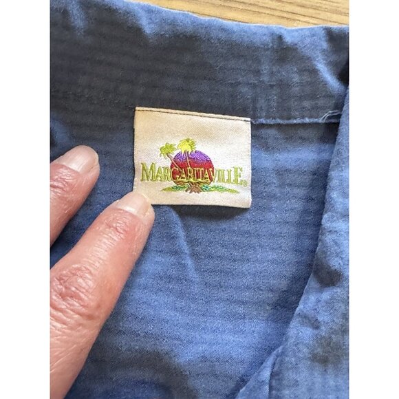 Margaritaville Shirt Men Size Medium Button‎ Down Blue Son Of A Sailor Saloon - Picture 3 of 13